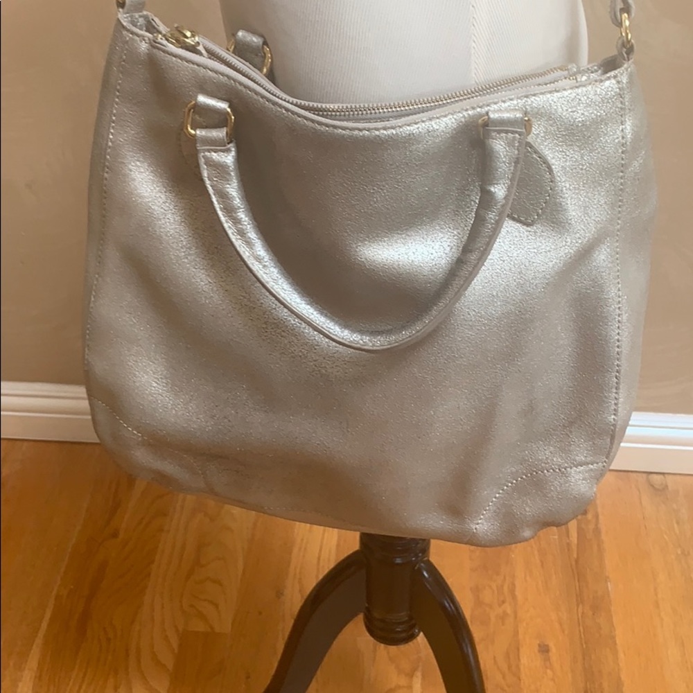 J.Crew Distressed Leather Zip Tote/Crossbody